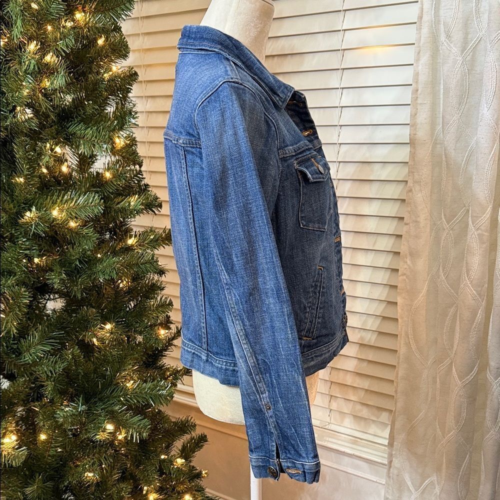 J.Crew Denim Jacket Classic Medium Wash Stretch Small - Picture 5 of 9